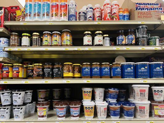 Shelves of dulce de leche