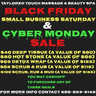 Black Friday, small business Saturday and cyber Monday sale!!!