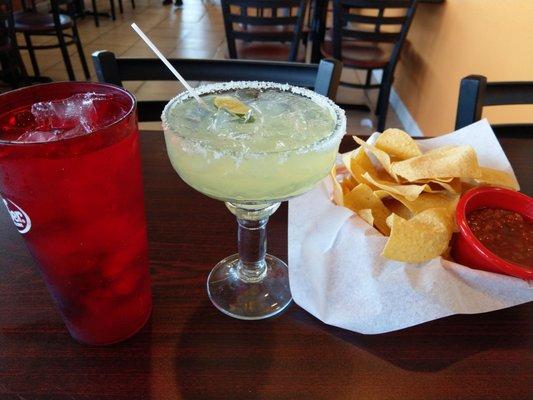 Chips are complimentary here and the margarita is free on the weekends until they get their liquor license.