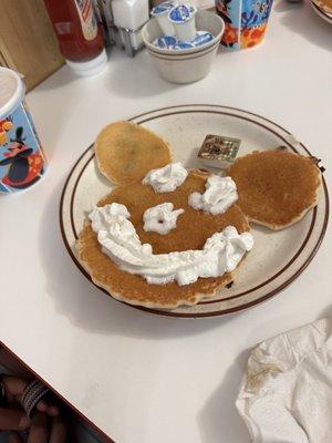 Mickey Pancake with chocolate chips