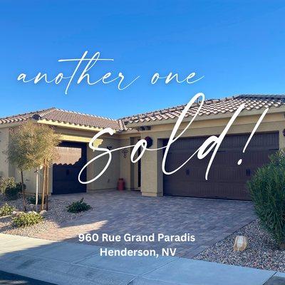 Just sold property in Henderson, NV