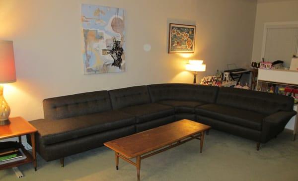 Our Mid Century Sectional. Reupholstered by Abbas.