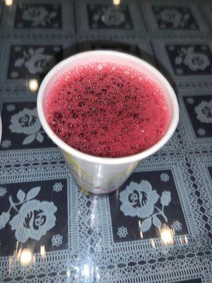 Freshly made Chicha Morada--unfermented purple corn drink