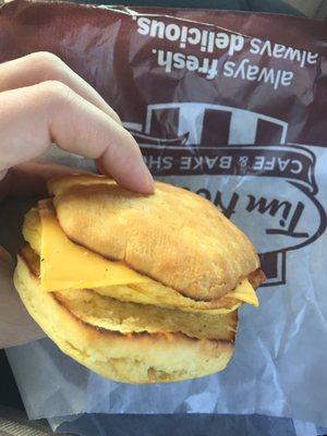 The egg and cheese biscuit!