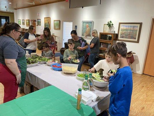 PBC Farmers activity 'Let's make a Salad' during Spring Family Frolic