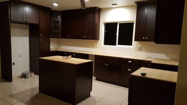 Picture of the installed cabinets.