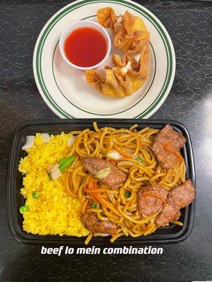 Beef lo mein combination