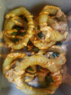 Spicy onion rings.