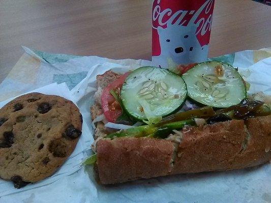 Such a wonderful lunch! This is the chicken Teriyaki on wheat bread. Like having a salad on a fresh sandwich :) YUM !