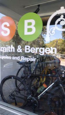 Smith and Bergin store front window