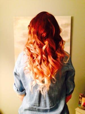 This is my amazing ombré and extensions done by Karla at Stiletto! I love her work!!! So talented!!!