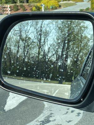 Side mirror upon driving away