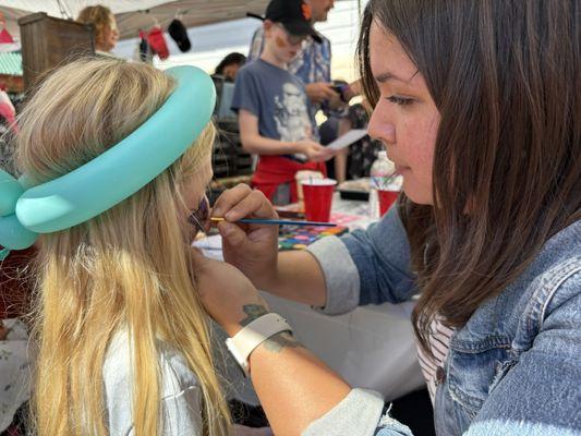 Face painting at the Portola Lunar New Year festival