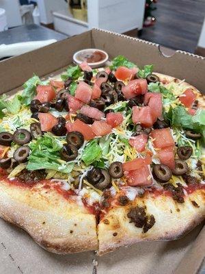 Taco pizza