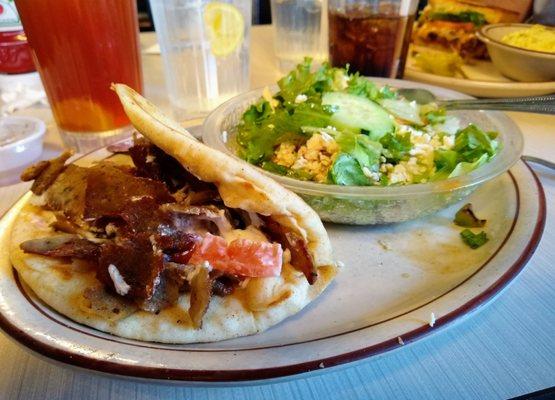 Gyro with a Greek salad. Yum!