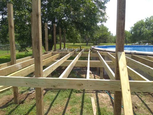 post and frame on 16x40 pool deck