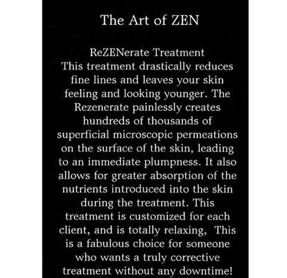 Zen facials starting at $85