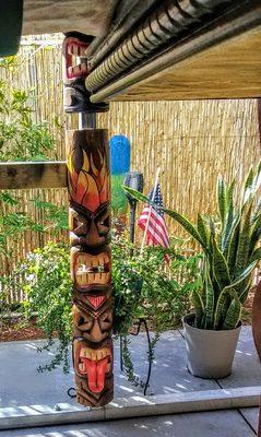 Fun tiki statues are all around