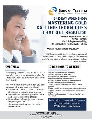 Mastering Cold Calling: Techniques That Get Results Sep 25, 2018 7:30 AM