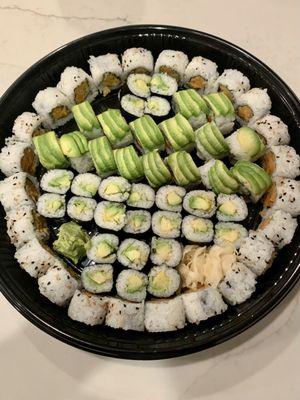 This is avocado rolls, fried sweet potato roll and the green goddess roll. So fresh and yummy.