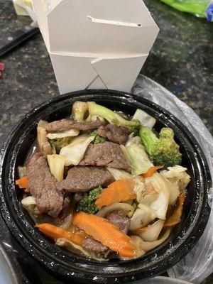 Beef with mixed veggies