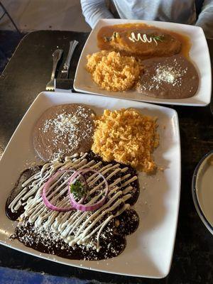 Mole Enchiladas and Chili Relleno (off menu)