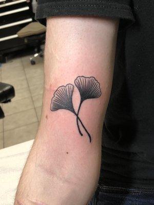 Gingko leaf tattoo by Turbo!