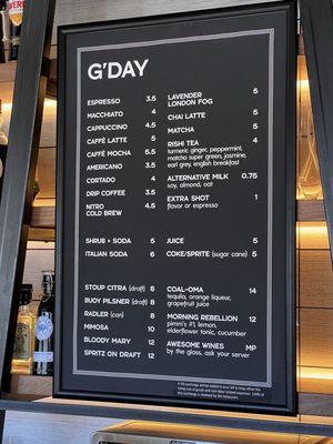 Menu board