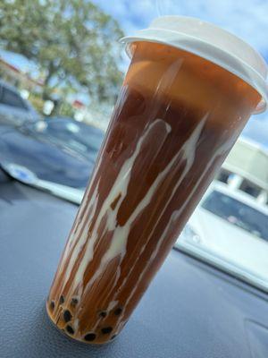 Thai Tea Milk Tea with boba