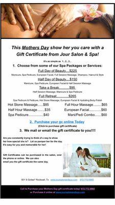 Mother's Day gift card! Pamper your mothers