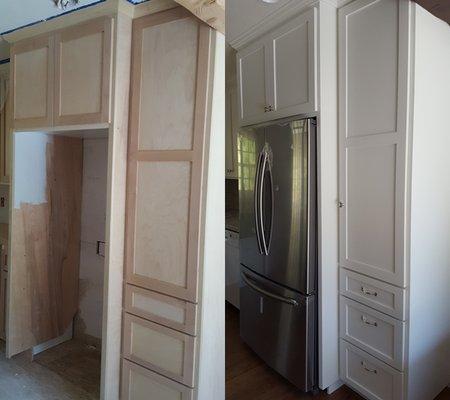 Cabinets; before and after