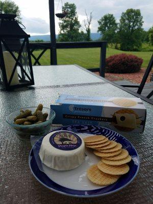 Great place to get picnic and/ or entertaining supplies. Love these Cypress Grove wheels of goat cheese.