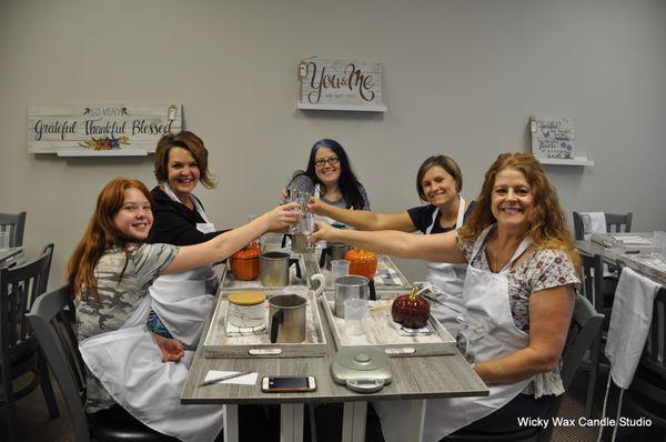 First pour class at Wicky Wax Candle Studio!