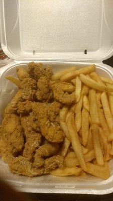 Catfish nuggets and fries