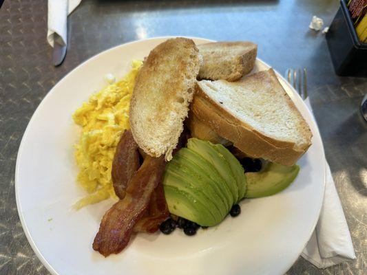 Tex-Mex breakfast plate. Mix it up and it's amazing.