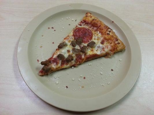 Pizza Buffet - 2 Stars - Three meat pizza wasn't half bad. It is a shame the toppings are so incredibly sparse.