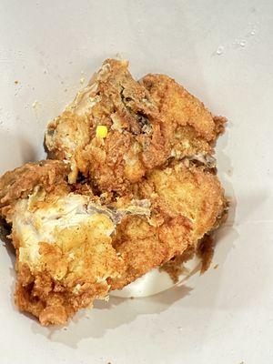 All the Chicken look like this and worse No skin was on a lot of the chicken. The kids wouldn't even eat it. It was old.