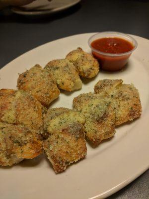 Garlic Bites. Tastes like breadsticks with garlic and cheese. Simple.