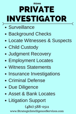 Just some of our private investigation and process services.