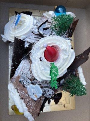 Yule log cake