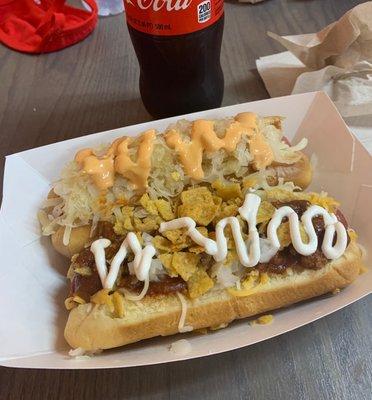 Frito Pie & Reuben dogs