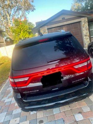 Back windshield tint 15%