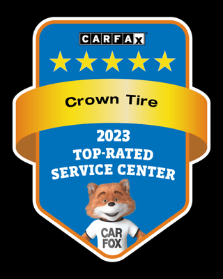 Crown Tire earned a 2023 CARFAX Top-Rated Service Center Award!