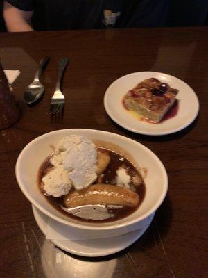 Lemon Poppyseed bread pudding and Bananas Foster