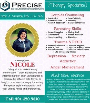 Nicole A. Simonson, EdS, LPC, NCC (Licensed Counselor)