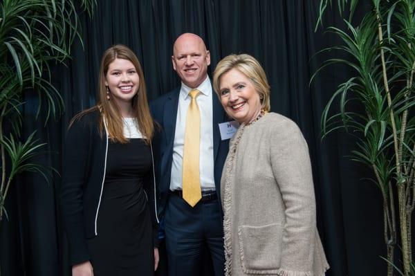 Scott Warmuth and his daughter Tiffany Warmuth with Hillary