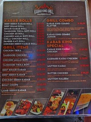 Menu side B