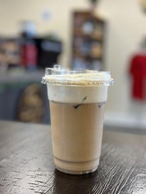 Toasted sesame iced latte