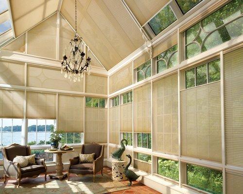 Duette shades with top/down bottom/up and skylight shades