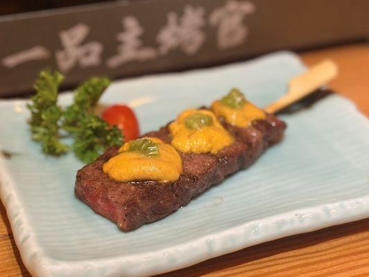 Wagyu Beef w/ Uni